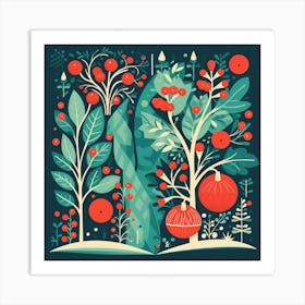 Christmas Tree In The Forest 1 Art Print