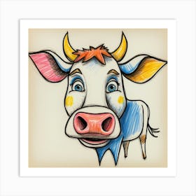 Cartoon Cow 32 Art Print