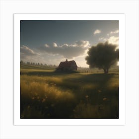 Sunset In A Field 6 Art Print