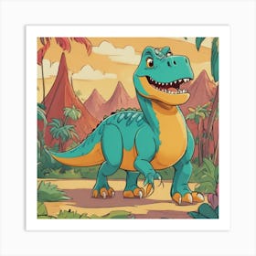 Cartoon Dinosaur Art Print