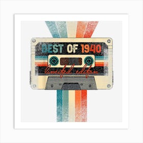 Best Of 1940 Cassette Tape 82 Birthday Gifts 82 Year Old Art Print