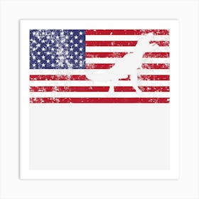 T Rex Boys American Flag Girls 4th Of July Dinosaur Art Print