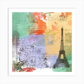 Scrapbook Paris Vintage France 1 Art Print