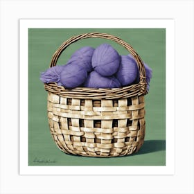 Basket Of Yarn Art Print