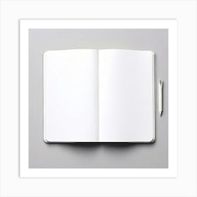 Mock Up Blank Pages Open Book Spread Unmarked Writable Notebook Journal White Clean Min (3) Art Print