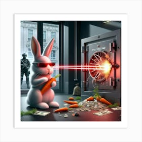 Rabbit With Laser Art Print