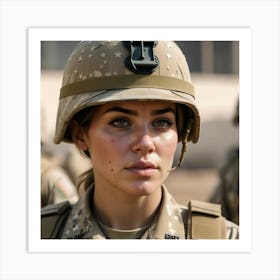 Female Us Army Soldier 0 Art Print