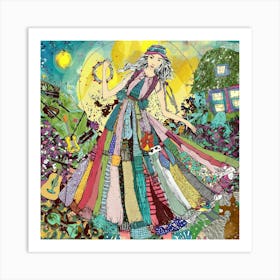 Girl In A Dress Art Print