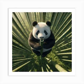 Panda Bear In Bamboo Forest 4 Art Print