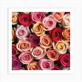 Colorful Roses Background 26 Art Print