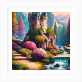 A beautiful and wonderful castle in the middle of stunning nature 1 Art Print