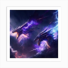 Lightning Dragons Art Print