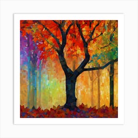 Colorful Autumn Tree Art Print