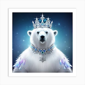 Polar Bear With A Crown Art Print