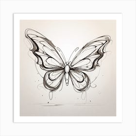 Butterfly Picasso style 4 Art Print