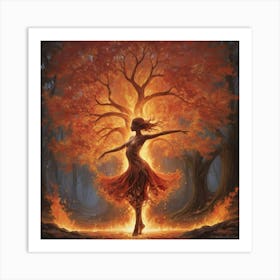 Fire Tree Dance Art Print 0 Art Print