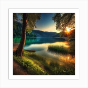 Sunset By The Lake 10 Art Print