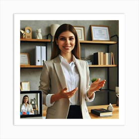 Businesswoman In Office 1 Art Print