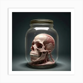 Skull In Jar Art Print