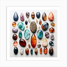 Colorful Gemstones Art Print