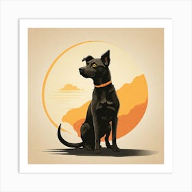 Dog In The Sun Art Print