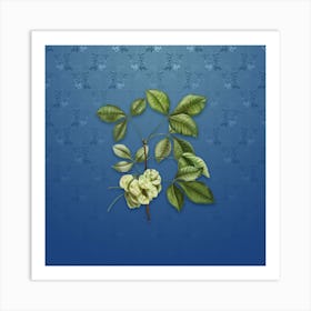 Vintage Common Hoptree Botanical on Bahama Blue Pattern n.0264 Art Print