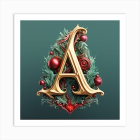 Christmas Letter A Art Print