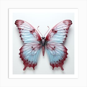 Blue And Red Butterfly Art Print