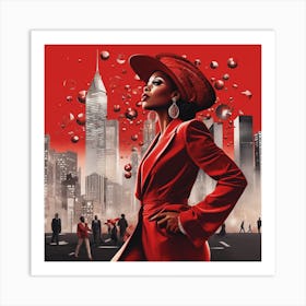 Woman In Red 7 Art Print