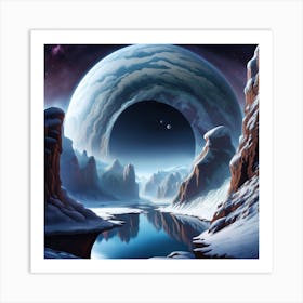 Frozen Lake In The Snow Art Print