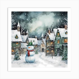 Graceful Glow: Watercolour Christmas Radiance Art Print