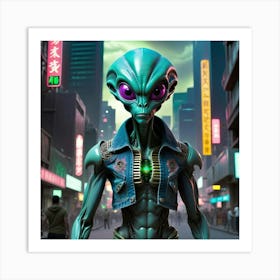 Alien In The City 3 Art Print