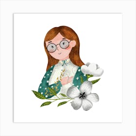 Seamstress girl Art Print