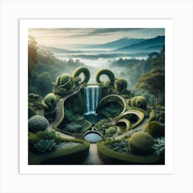 Waterfall Garden Art Print