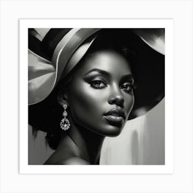 Black Woman In A Hat Art Print