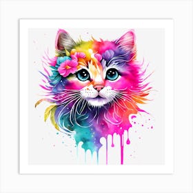 BB Borsa Colorful Cool Cat Art Print