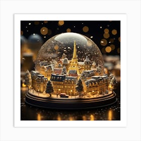 Snow Globe Paris 1 Art Print