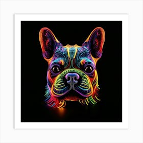 Neon French Bulldog 2 Poster