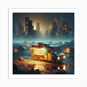 Food Truck In The City Art Print