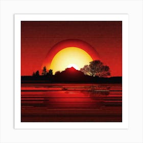 Sunset Over Water 12 Art Print