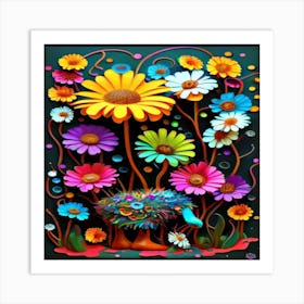 Colorful Flowers Art Print