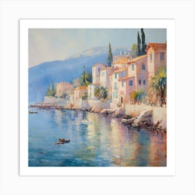 AI Serenity by the Sea Art Print