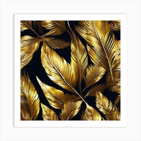 Gold Feathers 6 Art Print