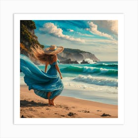 Girl On The Beach 1 Art Print