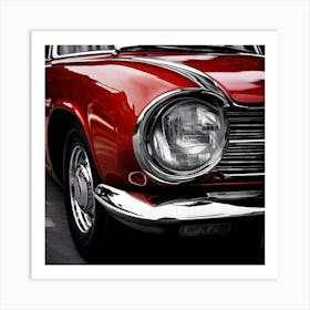 Red Vintage Old Speed Traffic Light Transportation Front Black Vehicle Luxury Car Wheel (4) Art Print