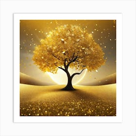 Golden Tree 4 Art Print