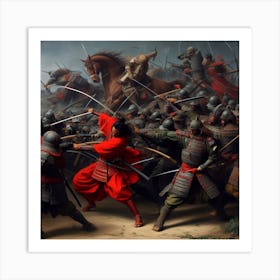 Samurai Battle Art Print