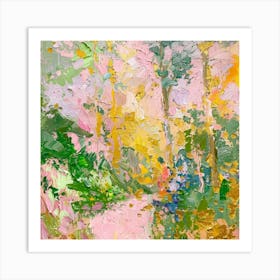 Pink And Yellow Path Art Print