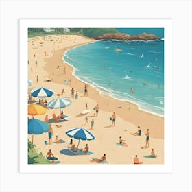 People On The Beach 1 Art Print