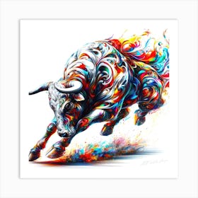 Bucking Bull - Rodeo Bull Kick Art Print